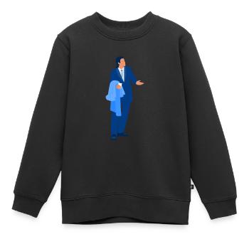 Urban - john travolta - Sweat Premium enfant bio - noir - Devant - AI Model Kid Female (0cm)