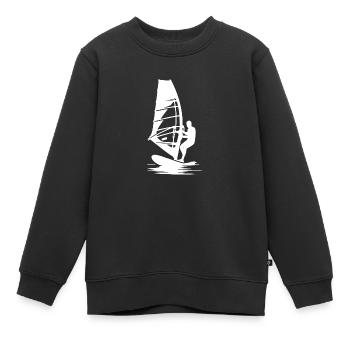 Planche à voile Voile, Voile, Eau, Vent et voiles - Sweat Premium enfant bio - noir - Devant - AI Model Kid Female (0cm)