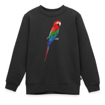 Ara à ailes vertes - Sweat Premium enfant bio - noir - Devant - AI Model Kid Female (0cm)