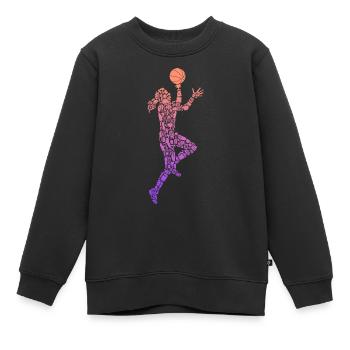 Basketball Symbole Frauen Basketballerin - Kinder Premium Organic Sweatshirt - Schwarz - Vorne - AI Model Kid Female (0cm)