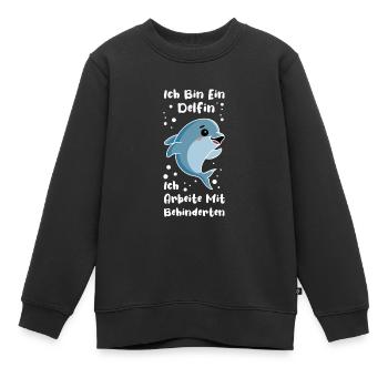 Behindert Rollstuhlfahrer Handicap Humor Geschenk - Kinder Premium Organic Sweatshirt - Schwarz - Vorne - AI Model Kid Female (0cm)