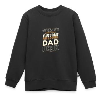 Papa Herren Welt Vatertag Familie Shirt Geschenk - Kinder Premium Organic Sweatshirt - Schwarz - Vorne - AI Model Kid Female (0cm)