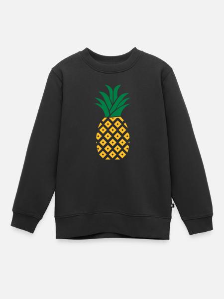 Ananas - Kinder Premium Organic Sweatshirt - Schwarz