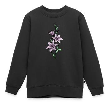Lys - Sweat Premium enfant bio - noir - Devant - AI Model Kid Female (0cm)