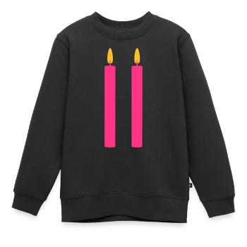 2 Kerzen //zwei //zweiter Geburtstag //zweites Mal - Kinder Premium Organic Sweatshirt - Schwarz - Vorne - AI Model Kid Female (0cm)