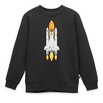 navette spatiale - Sweat Premium enfant bio - noir - Devant - AI Model Kid Female (0cm)
