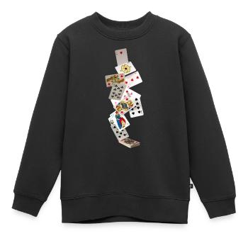 Cartes - Sweat Premium enfant bio - noir - Devant - AI Model Kid Female (0cm)