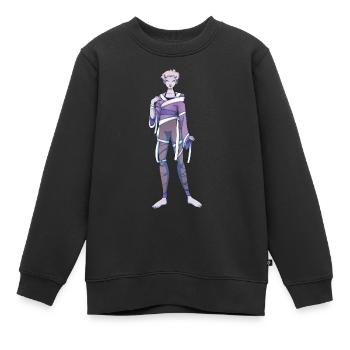 Red - Kinder Premium Organic Sweatshirt - Schwarz - Vorne - AI Model Kid Female (0cm)