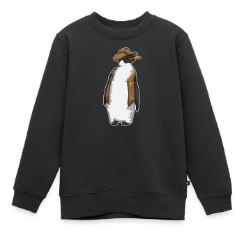 Chapeau du shérif du shérif Pingouin - Sweat Premium enfant bio - noir - Devant - AI Model Kid Female (0cm)