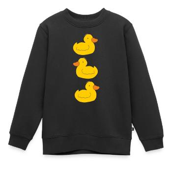 Trois canetons - Sweat Premium enfant bio - noir - Devant - AI Model Kid Female (0cm)