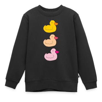 Canetons colorés - Sweat Premium enfant bio - noir - Devant - AI Model Kid Female (0cm)