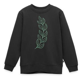 Feuille de blé - Sweat Premium enfant bio - noir - Devant - AI Model Kid Female (0cm)
