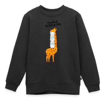 Endlich Schulkind Lustige Giraffe zur Einschulung - Kinder Premium Organic Sweatshirt - Schwarz - Vorne - AI Model Kid Female (0cm)