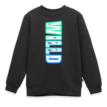 wILLd – Neon-Style und starker Wille - Kinder Premium Organic Sweatshirt - Schwarz - Vorne - AI Model Kid Female (0cm)