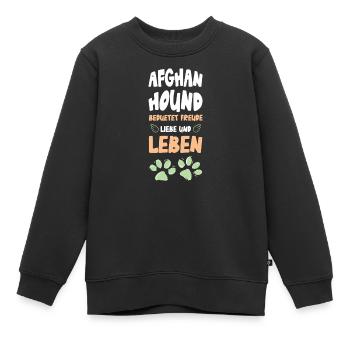 Hundeliebe Lebensfreude Print - Kinder Premium Organic Sweatshirt - Schwarz - Vorne - AI Model Kid Female (0cm)
