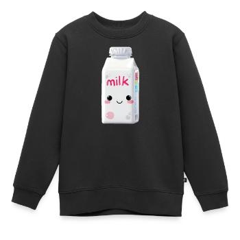Milch Kawaii - Kinder Premium Organic Sweatshirt - Schwarz - Vorne - AI Model Kid Female (0cm)