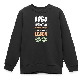 Dogo Argentino Lebensfreude - Kinder Premium Organic Sweatshirt - Schwarz - Vorne - AI Model Kid Female (0cm)