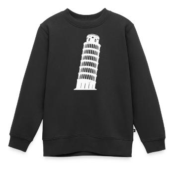 Silhouette de la Tour de Pise Monochrome - Sweat Premium enfant bio - noir - Devant - AI Model Kid Female (0cm)