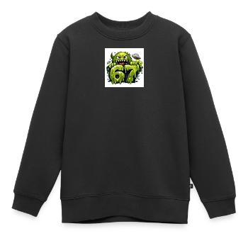 Monstre de Slime Vert 67 - Sweat Premium enfant bio - noir - Devant - AI Model Kid Female (0cm)