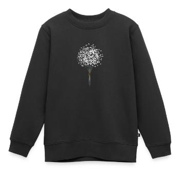 Blume Pusteblume - Kinder Premium Organic Sweatshirt - Schwarz - Vorne - AI Model Kid Female (0cm)
