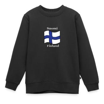 Finnland Finnland Flagge - Kinder Premium Organic Sweatshirt - Schwarz - Vorne - AI Model Kid Female (0cm)