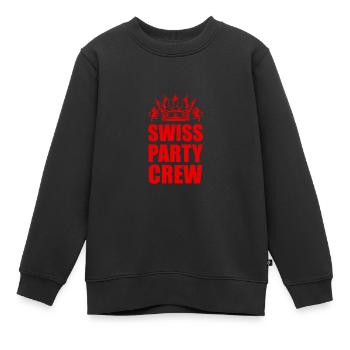 Swiss Party Crew Tour Suisse - Sweat Premium enfant bio - noir - Devant - AI Model Kid Female (0cm)
