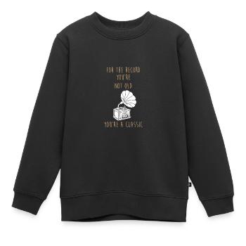 Vinyl - Kinder Premium Organic Sweatshirt - Schwarz - Vorne - AI Model Kid Female (0cm)