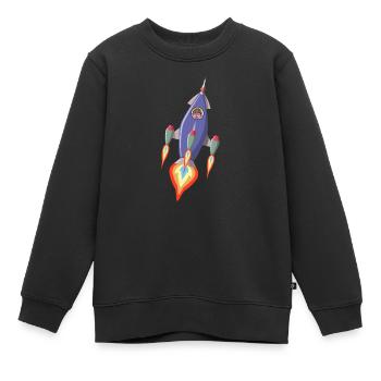 Astronaute de vaisseau spatial de fusée - Sweat Premium enfant bio - noir - Devant - AI Model Kid Female (0cm)