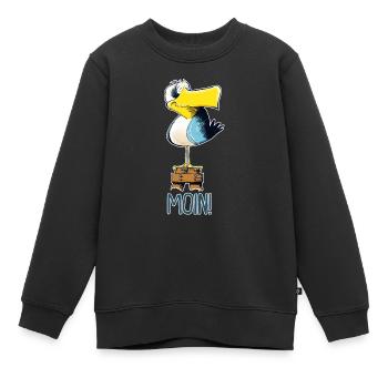 lustige Moin Moewe - Kinder Premium Organic Sweatshirt - Schwarz - Vorne - AI Model Kid Female (0cm)