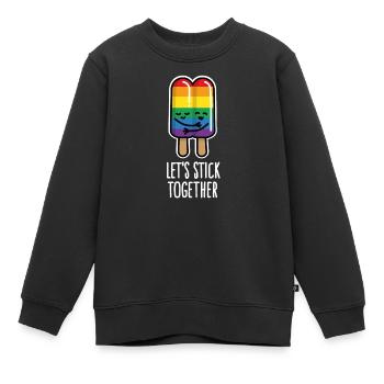 Let's stick together lustig Schwules Paar Eis LGBT - Kinder Premium Organic Sweatshirt - Schwarz - Vorne - AI Model Kid Female (0cm)