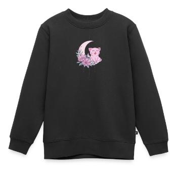 Mystische Katze Mondsichel Wicca Pastel Goth - Kinder Premium Organic Sweatshirt - Schwarz - Vorne - AI Model Kid Female (0cm)