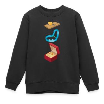 modern - Kids Premium Organic Sweatshirt - black - Front - AI Model Kid Female (0cm)