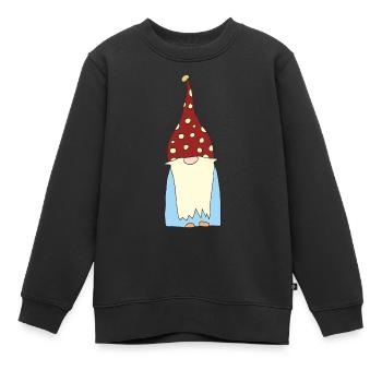 Gnome Dwarf - Kids Premium Organic Sweatshirt - black - Front - AI Model Kid Female (0cm)