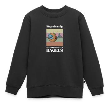 Delikatessen Israel Lachs Bagel Küche Spruch - Kinder Premium Organic Sweatshirt - Schwarz - Vorne - AI Model Kid Female (0cm)