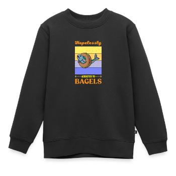 Delikatessen Israel Lachs Bagel Küche Spruch - Kinder Premium Organic Sweatshirt - Schwarz - Vorne - AI Model Kid Female (0cm)