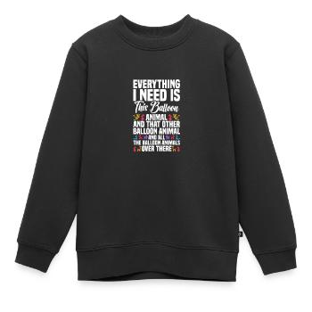 Ballon amoureux des animaux ballon twisting kit ballon - Sweat Premium enfant bio - noir - Devant - AI Model Kid Female (0cm)