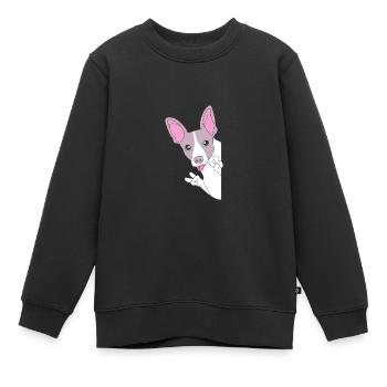Rat Terrier - Kinder Premium Organic Sweatshirt - Schwarz - Vorne - AI Model Kid Female (0cm)