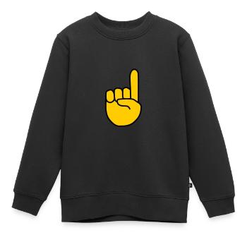 Emoji Zeigefinger zeigen Skizze Farbe - Kinder Premium Organic Sweatshirt - Schwarz - Vorne - AI Model Kid Female (0cm)