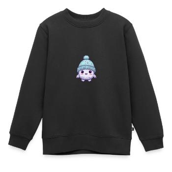Erkältung Winter Virus Comic - Kinder Premium Organic Sweatshirt - Schwarz - Vorne - AI Model Kid Female (0cm)