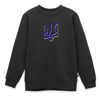 Armoiries de l’Ukraine Trident Gerfalcon Trident Volume V1 - Sweat Premium enfant bio - noir - Devant - AI Model Kid Female (0cm)