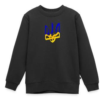 Armoiries de l’Ukraine Trident Gyrfalcon Trident Volume V3 - Sweat Premium enfant bio - noir - Devant - AI Model Kid Female (0cm)