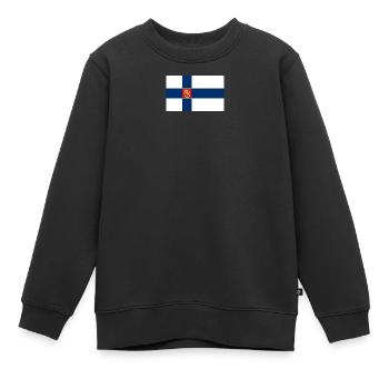 Staatsflagge von Finnland (klein) - Kinder Premium Organic Sweatshirt - Schwarz - Vorne - AI Model Kid Female (0cm)