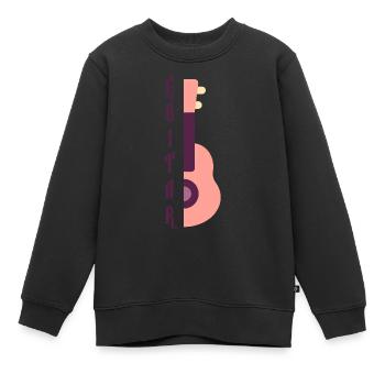 Guitar - Sweat Premium enfant bio - noir - Devant - AI Model Kid Female (0cm)