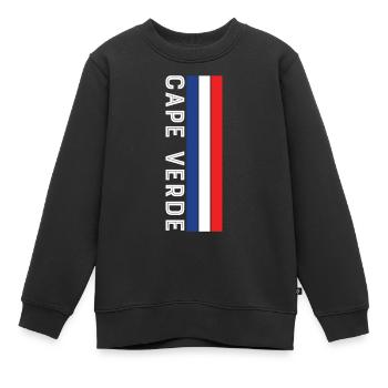 kap verde Landesfarbe in Streifen - Kinder Premium Organic Sweatshirt - Schwarz - Vorne - AI Model Kid Female (0cm)