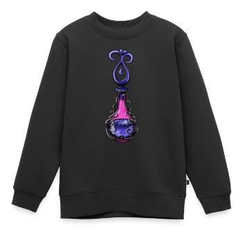 Blue Magic Bottle - Kids Premium Organic Sweatshirt - black - Front - AI Model Kid Female (0cm)