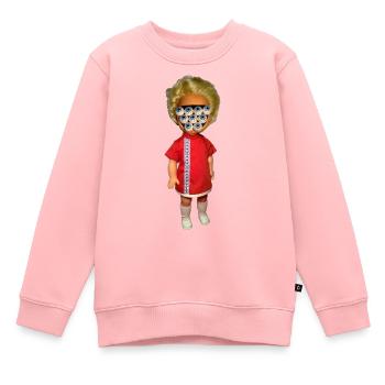 Puppe - Kinder Premium Organic Sweatshirt - Rosa - Vorne - AI Model Kid Female (0cm)