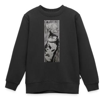 Violet's stare - Kids Premium Organic Sweatshirt - black - Front - AI Model Kid Female (0cm)