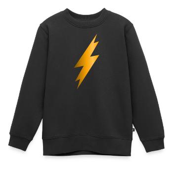 Eclair foudre - Sweat Premium enfant bio - noir - Devant - AI Model Kid Female (0cm)