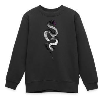 Serpent noir - Sweat Premium enfant bio - noir - Devant - AI Model Kid Female (0cm)