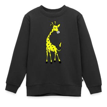 Girafe 02 - Sweat Premium enfant bio - noir - Devant - AI Model Kid Female (0cm)